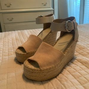 Marc fisher ivory/cream espadrille wedges -worn twice - great condition size 7.5